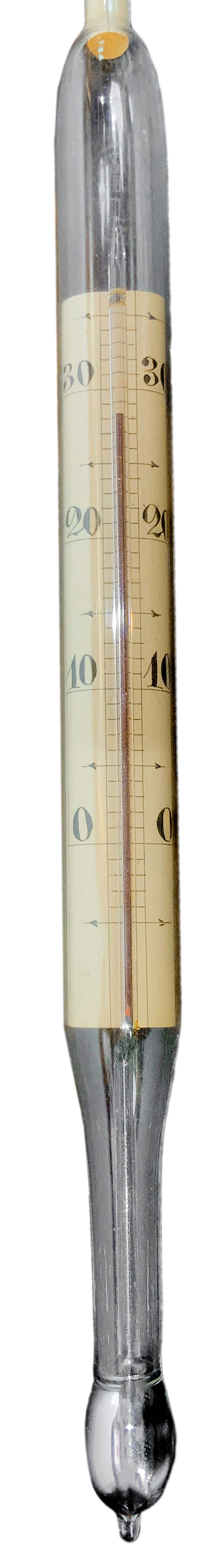 Two alcoholometers. 1) thermometer Centigrade. Official Alcoholometer at 15 &deg;, 56. # 562. J.C. - Image 5 of 9