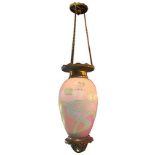 Chandelier in opal, Liberty, the first 900 Rose with floral motifs. H bowl cm 50, H 92 cm with