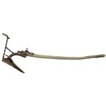 Iron plow, nineteenth century. Length 3 meters.