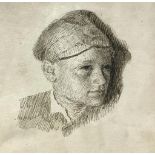 Natale Attanasio's drawing (Catania 1846-Rome 1923) depicting a young boy's head with a cap.