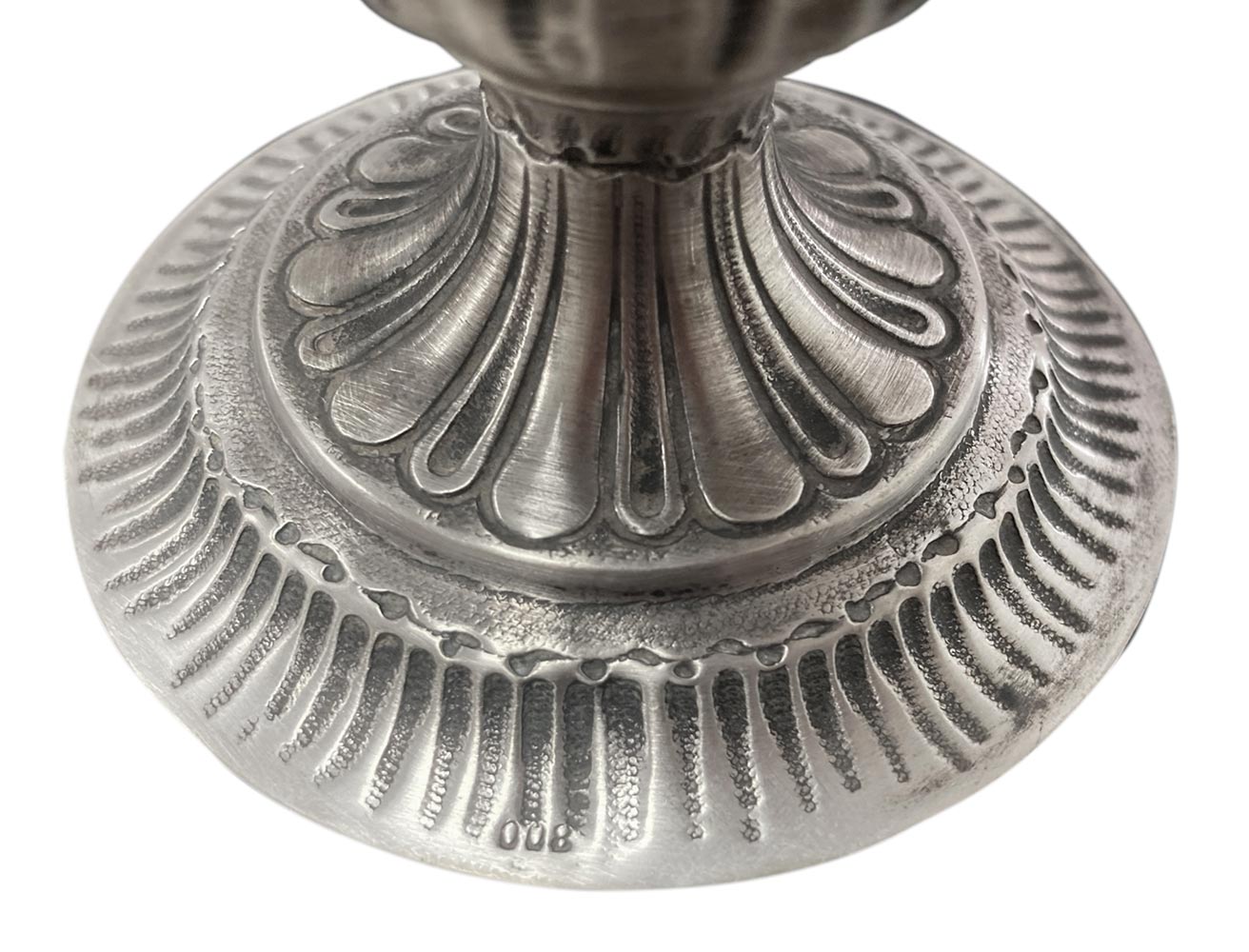 Small silver vase, late 19th century. Punched "Silver 800". H cm 16 with base, diameter cm 2,5 - Image 5 of 5