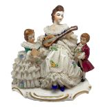 Capodimonte porcelain statue depicting two children. H cm 15. Small missing pieces.