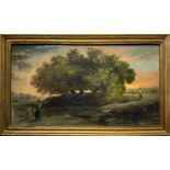 Oil paint on canvas depicting landscape with Hundred Horse Chestnut, Etna, early twentieth century.