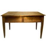 Small walnut wooden wall table. With troco pyramidal feet, late nineteenth century Sicily. H cm