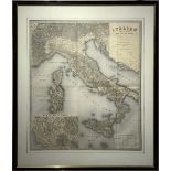 Map of Italy. Big dimension 1879. Legend: 23 Italian province, late 1800. Italien-Fredrich-Bohnert,