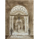 Anonymous author's drawing of interior Palace Hall of Catania (Catania, Sicily), nineteenth