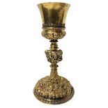 Chalice in gilded silver Vermeil. At the base faces of Zeffirini handle to the cup below. Punch