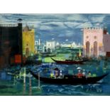 Oil paint on canvas by Jean Calogero (Catania Catania 1922- 2001) depicting Venice. Cm 30x40