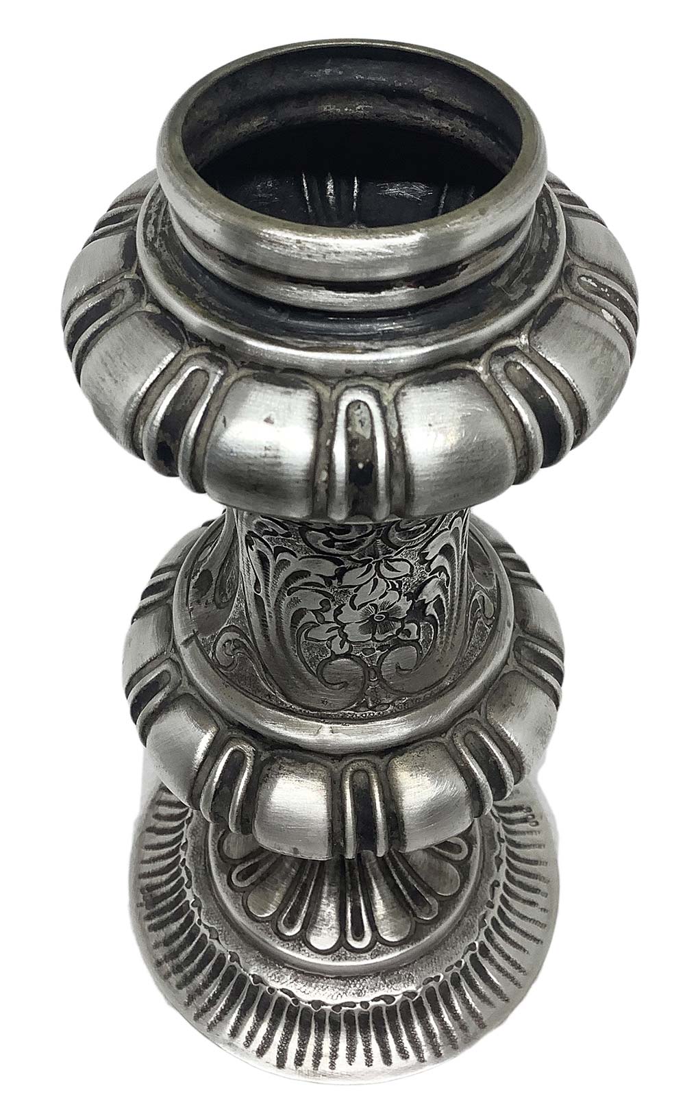 Small silver vase, late 19th century. Punched "Silver 800". H cm 16 with base, diameter cm 2,5 - Image 4 of 5