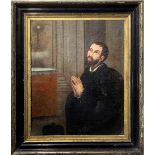 Oil paint on canvas depicting St. Ignatius of Loyola in prayer, late eighteenth century. Cm 43x35.