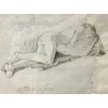 Natale Attanasio's drawing (Catania 1846-Rome 1923) depicting a sleeping woman. Drawing on brown