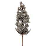 Votive branch flowers in silver beads, hand workmanship, late nineteenth century. H 107 cm.