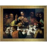 Oil paint on canvas depicting the Last Supper. Fragment attributed to Felice&nbsp;Brusasorzi