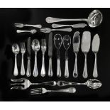 Service of silver cutlery, Calegaro. for 12 people. Consisting of 141 pieces: 12 soup spoons, 24