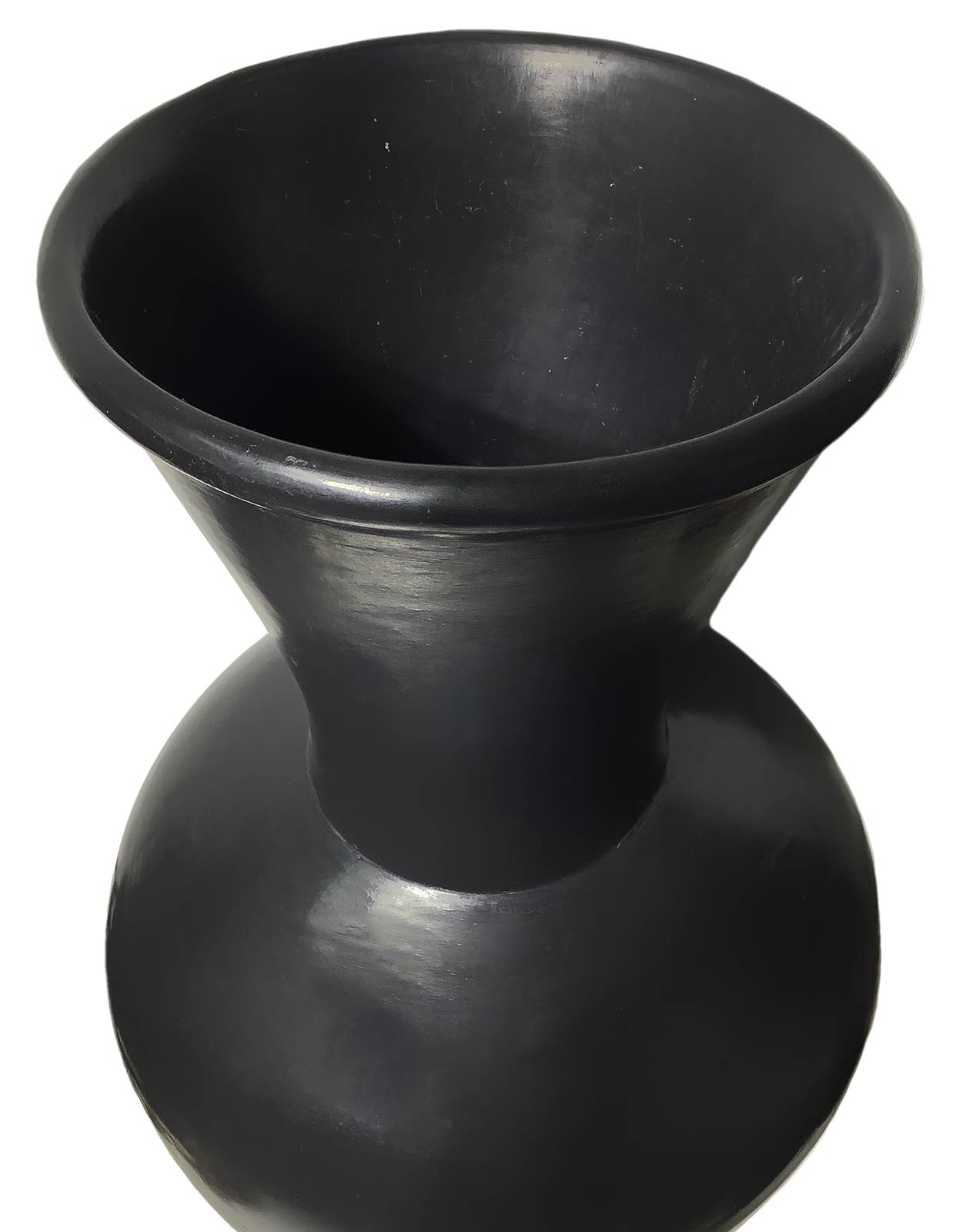 Pair of large baluster vases in black clay and red apple, Italian production in the style of - Image 4 of 8