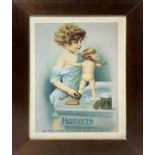 Print advertising of Roberts, depicting a child with doll, Gino Boccasile design. In frame 40x31