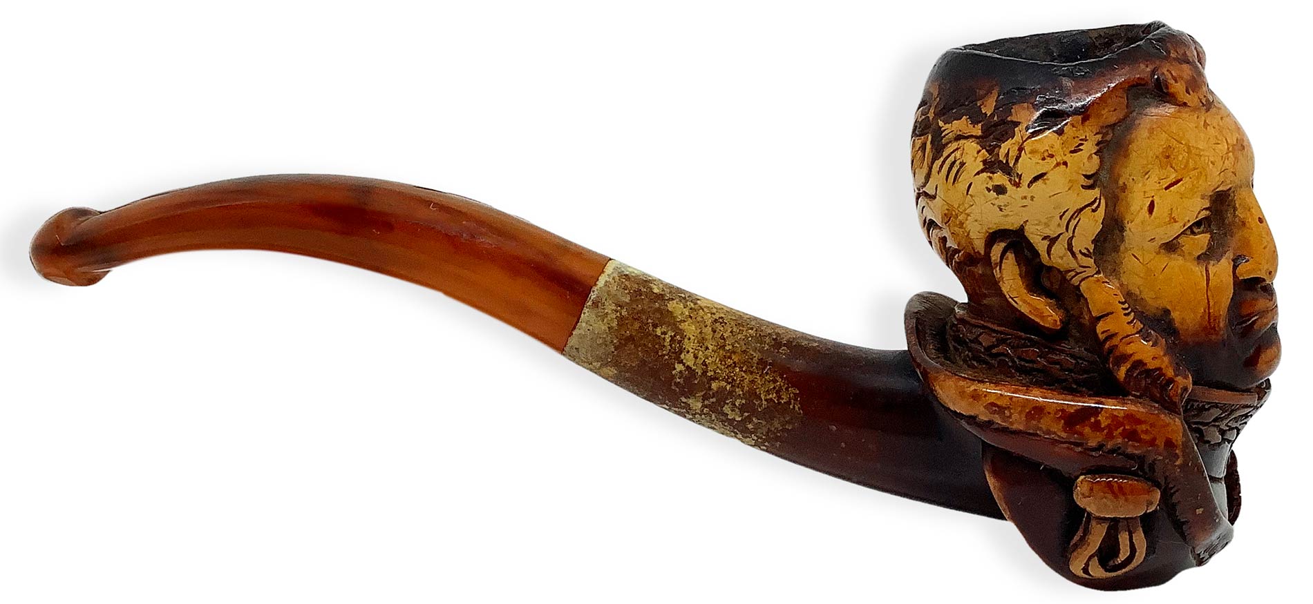 Pipe "William I, German Emperor and King of Prussia." France. Late 1800s. The tobacco chamber and - Image 3 of 7