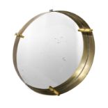 Mirror in brushed steel and brass, 50s. Diameter 45, cm271