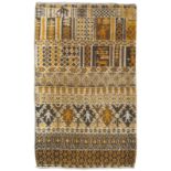 Berber carpet, Morocco, 1970, cm. 210x125, warp, weft in cotton wool and fleece. Excellent