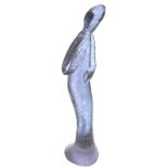 Seguso, Livio Seguso design, sculpture of frosted glass woman in lilac tones. 60's. Signed to