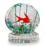 Sculpture depicting heavy glass aquarium, Murano production in the style of Riccardo Licata. With