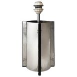 Banci Florence, table lamp cylindrical structure in chromed metal and details in black lacquered