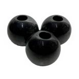 A small center table porcelain polished anthracite composed of three spheres together, in the style