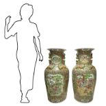 Pair of vases, China, late 19th- early 20th centuries. H 95 cm