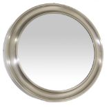 Artemis, Sergio Mazza design, mirror circular brushed steel. 60's. Diameter 63 cm depth 4.5