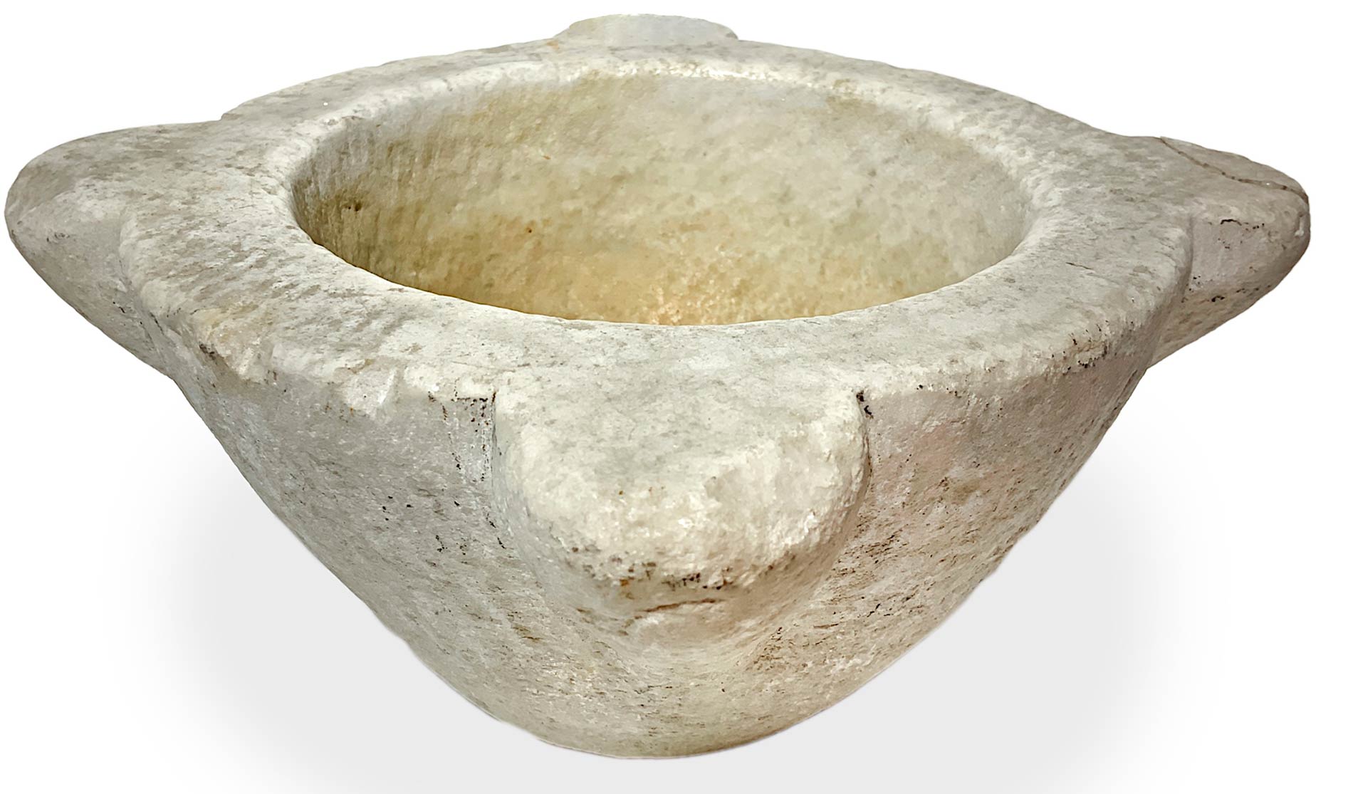 Marble Mortar, nineteenth century. H 12 cm, diameter 27 cm.