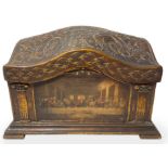 Box gilded wooden postman with depiction of the Last Supper on the front, twentieth century.