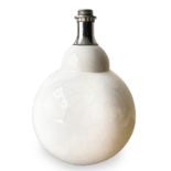 Italian Production, ceramic table lamp maiolicata of spherical shape in shades of white, presence