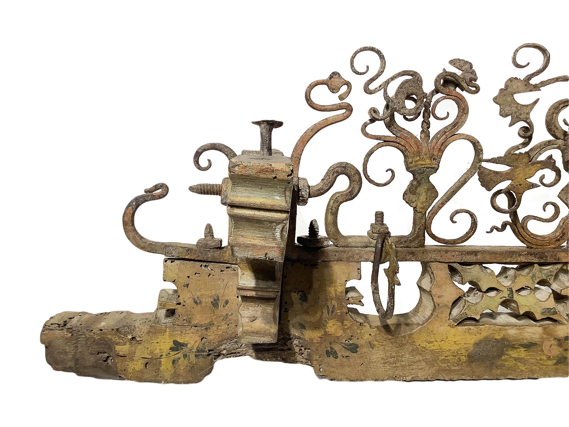 "Cascia" melted in carved wood and iron, ornament the under-body of the Sicilian cart ,Sicily - Image 4 of 5