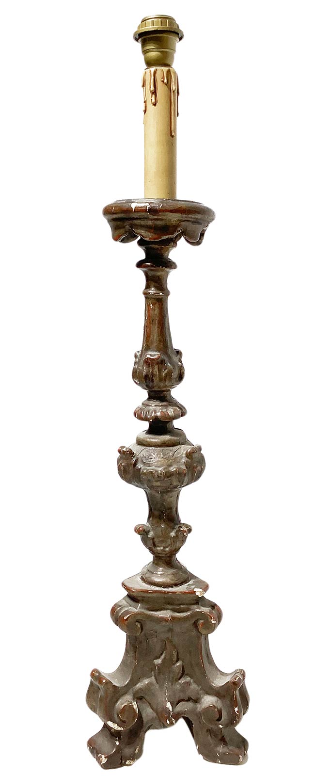 Candlestick in lacquered wood, eighteenth century. H 70 cm. - Image 4 of 7