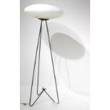 Stilnovo, floor lamp, 50s. Metal lacquered brass and glass with processing triplex opal. H cm 110x35
