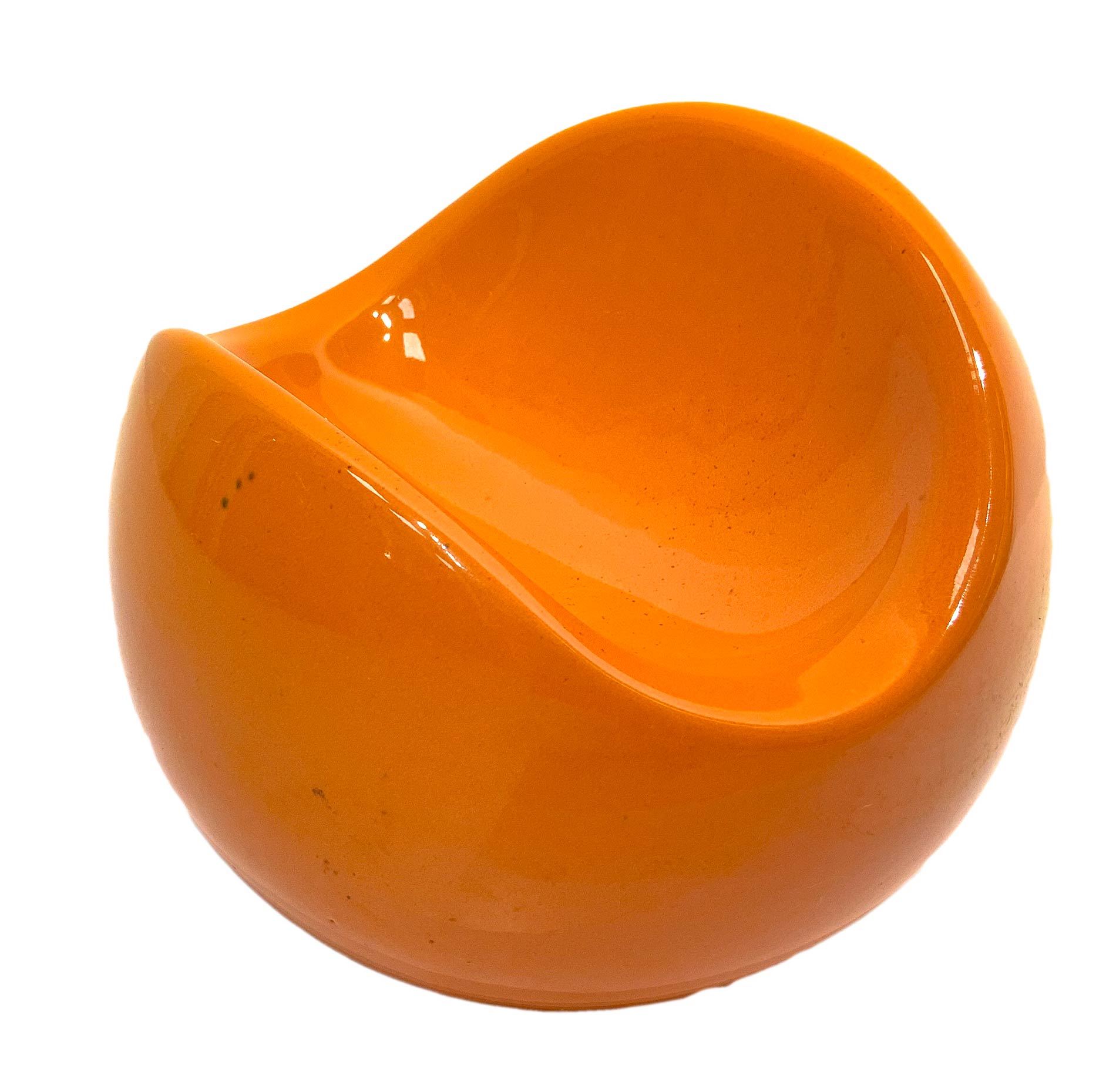 Italian Production. Pen Holder spherical ceramics in shades of orange. 70s. , 15 cm diameter. Signs - Image 2 of 5