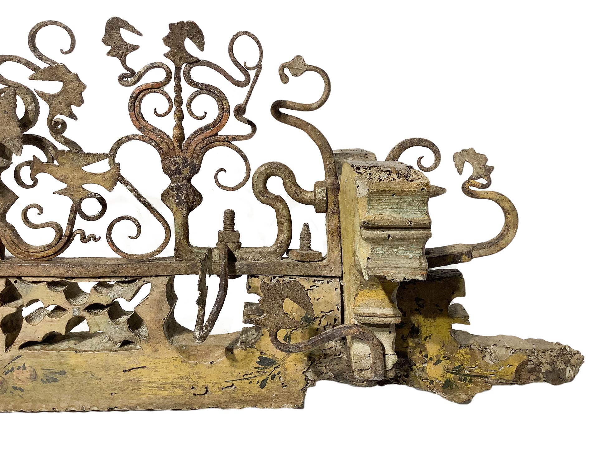 "Cascia" melted in carved wood and iron, ornament the under-body of the Sicilian cart ,Sicily - Image 3 of 5