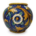 Boccia ceramics of Caltagirone, Bottega Di Bartolo, early twentieth century. Floral decoration with