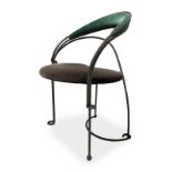 Armchair with iron sitting in velvet. H cm 77. Seat 44x50 cm.