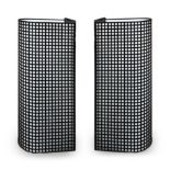 Pair of wall lamps, Italian production. With wire mesh structure in curved lacquered black,