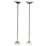 Arteluce P.King and Miranda design . Pair of floor lamps in lacquered metal diffuser and base in
