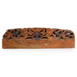 Antique wooden carved polychrome cart key "Spatula Rosolini", late nineteenth century, early