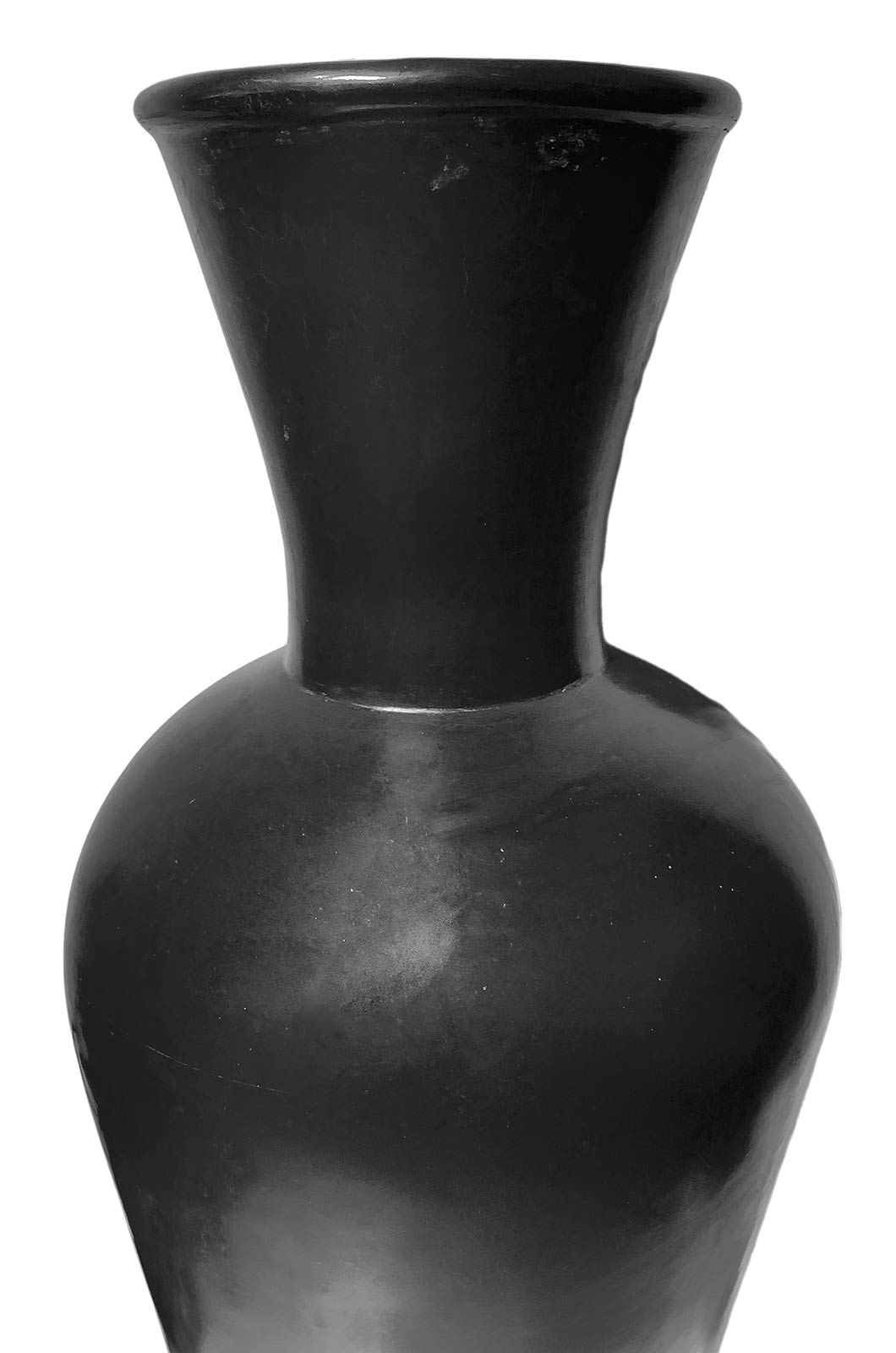 Pair of large baluster vases in black clay and red apple, Italian production in the style of - Image 2 of 8