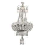 Bohemian crystal chandelier, 13 lights. Early twentieth century. H total 160 cm, diameter 80 cm max.