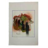 Watercolor on paper depicting abstract composition of F. Germani. Cm 30x27.