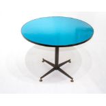 U.Nobili, table with glazed blue, colored sugar paper plane with drink holder 50s. H Cm 78,