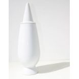 Alessi, Alessandro Mendini design, Tendentse Series. White ceramic vase glazed .Cm 40