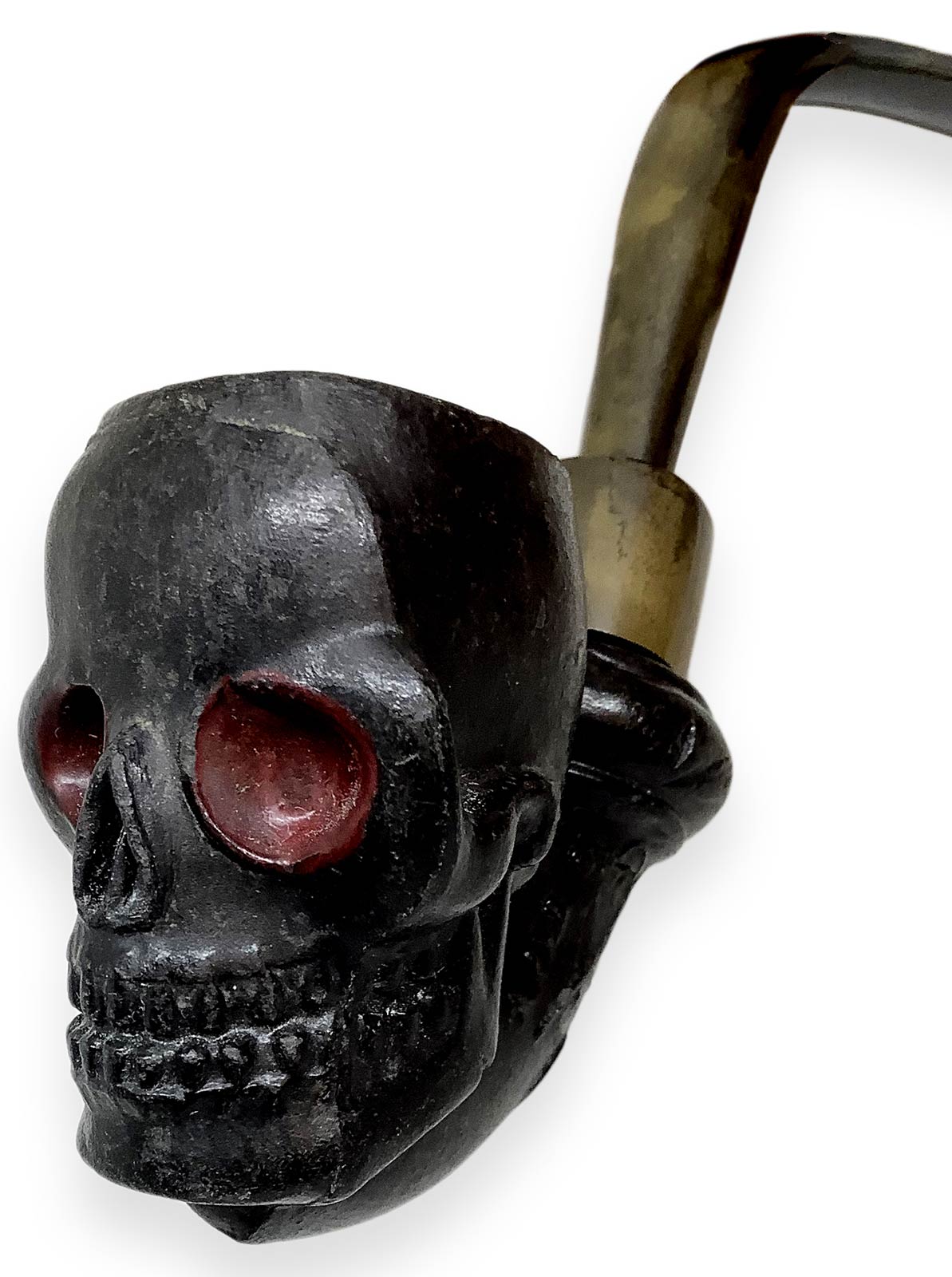 Pipe "Skull" of Gambier - Marseille, France. Early 1900s. Pipe with clay tobacco chamber and shank, - Image 6 of 6