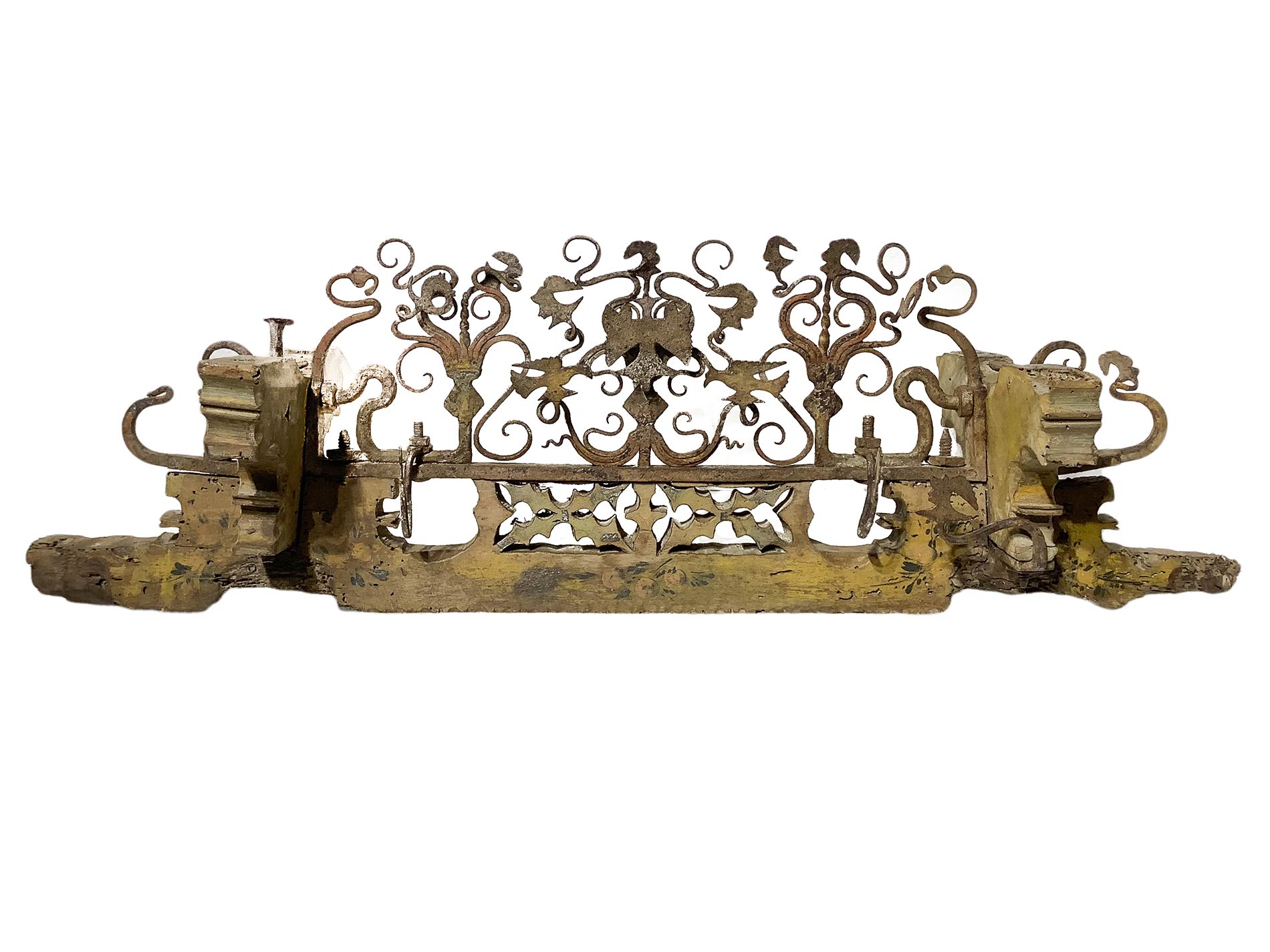 "Cascia" melted in carved wood and iron, ornament the under-body of the Sicilian cart ,Sicily