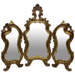 Triptych mirror Louis Philippe, nineteenth century. Original silver mirror. H central 79 cm, 67 cm